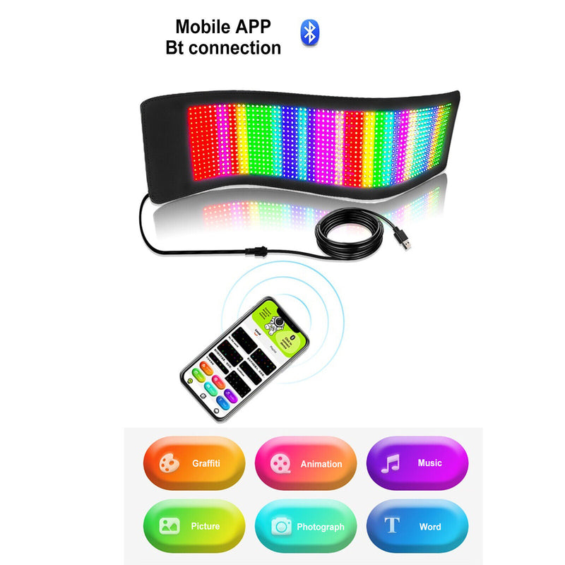 Universal Emoji Car LED Display Screen Art Interactive Digital Frame Bluetooth APP Controlled Sign Control With Mobile 1 Pc