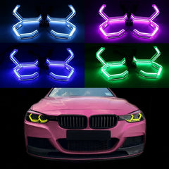 Universal Angel Eyes Retrofit G38 APP Control RGB LED for Car Headlight 4 Pcs Set