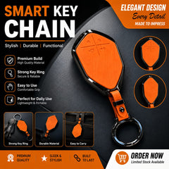 Deepal SO7 Elite Series Metallic Car Key Case Luxury Zinc Alloy Protection Case (Orange)