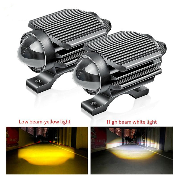 Butterfly Style Light Auxiliary Spot Lights High Low Beam With Flasher White / Yellow 2 Pcs Set