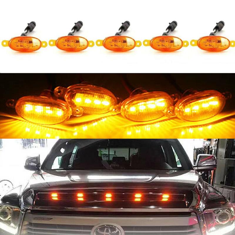 GMC Amber Front Grill Yellow LED Light 5 pcs Set