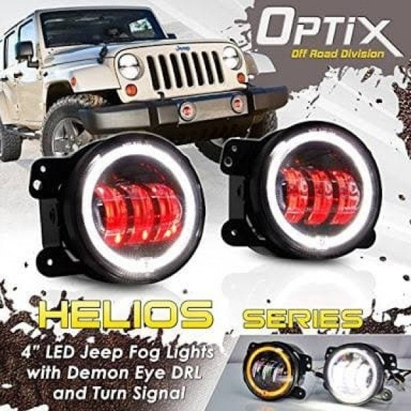 4 Inch Led Jeep Fog Light With Demon Eye RGB