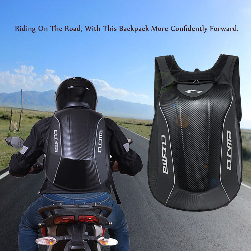 30L Hard Shell Motorcycle Backpack Carbon Fiber Racing Storage Bag Motorbike