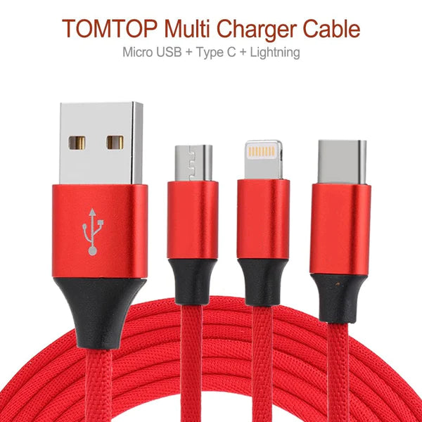 3 in-1 Charger Multi-Function New Charging Cord Cable With Light Sign