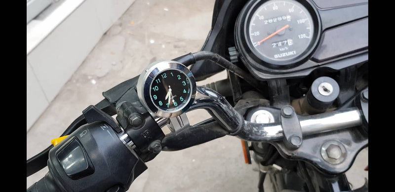 Universal Motorcycle - Bike Handle Analog Clock Black