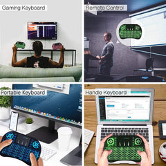 Mini Wireless Keyboard with RGB Backlit, 2.4GHz Wireless Mini Keyboard Rechargeable Controller