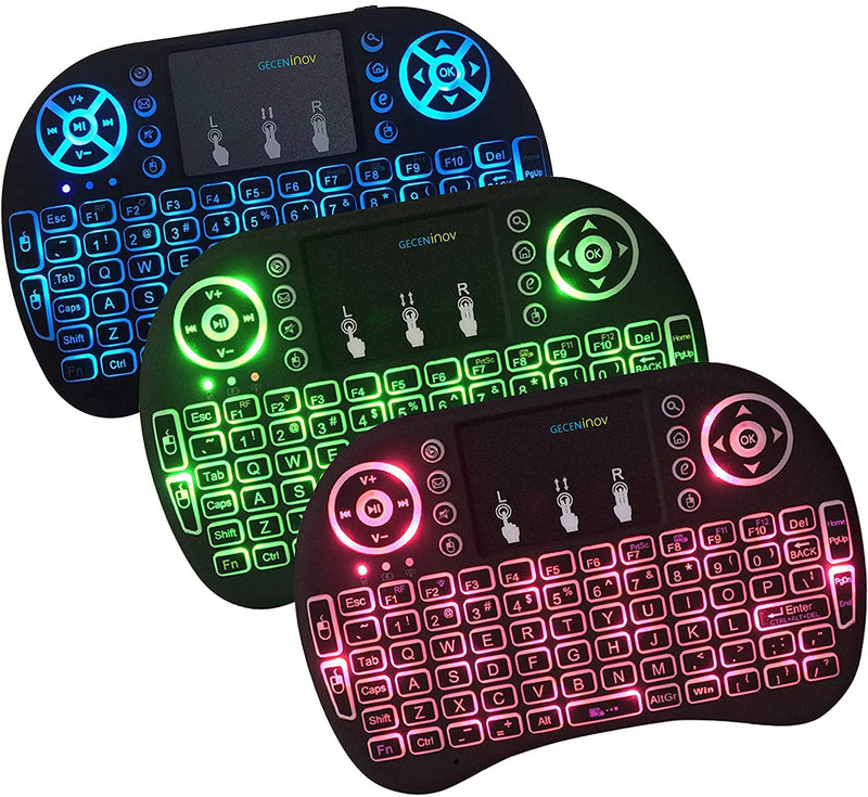 Mini Wireless Keyboard with RGB Backlit, 2.4GHz Wireless Mini Keyboard Rechargeable Controller