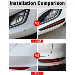 Car Universal Front Rear Carbon Fiber Bumper Air Guard 2 Pcs Set