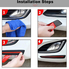 Car Universal Front Rear Carbon Fiber Bumper Air Guard 2 Pcs Set