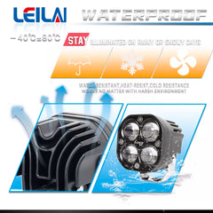 Universal LED Spotlight Light Quad LED Fog Lens Headlight Motorcycle Sport Light For Car 2 Pcs Set