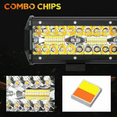 7 Inch Bar Light Tri-row Style Dual Colour 36 Watts 1 Pcs