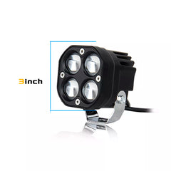 Universal LED Spotlight Light Quad LED Fog Lens Headlight Motorcycle Sport Light For Car 2 Pcs Set