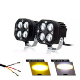 Universal LED Spotlight Light Quad LED Fog Lens Headlight Motorcycle Sport Light For Car 2 Pcs Set