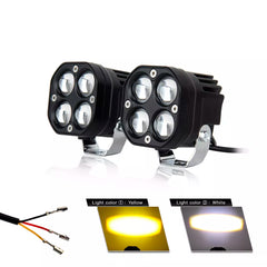 Universal LED Spotlight Light Quad LED Fog Lens Headlight Motorcycle Sport Light For Car 2 Pcs Set