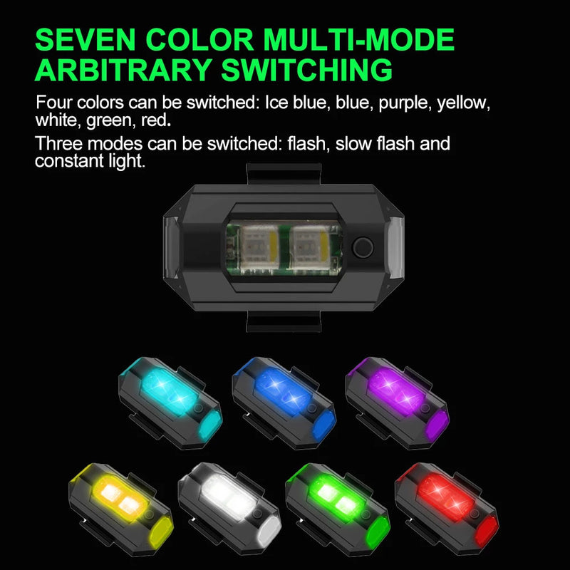 Universal Aircraft Light Rechargeable 7 colour 2 Pcs Set