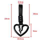 JDM Broken Heart Black Ring Hand Strap Decoration