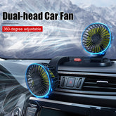 Portable USB Fan 360° Double Head Rotating With Adjustale 180° Up Down For Desktop/ Car / Truck Van USB Controlled 5 Inch Size