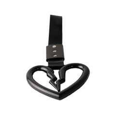 JDM Broken Heart Black Ring Hand Strap Decoration