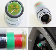 Car Tire Pressure Monitor Valve 2.4 bar Air Alert Cap 4 Pcs Set