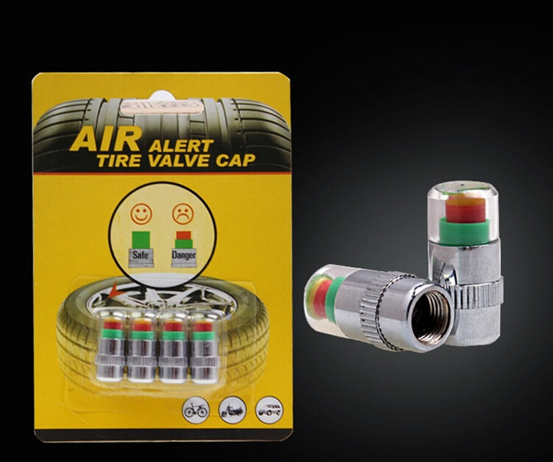 Car Tire Pressure Monitor Valve 2.4 bar Air Alert Cap 4 Pcs Set