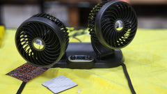 Portable USB Fan 360° Double Head Rotating With Adjustale 180° Up Down For Desktop/ Car / Truck Van USB Controlled 5 Inch Size