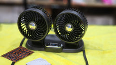 Portable USB Fan 360° Double Head Rotating With Adjustale 180° Up Down For Desktop/ Car / Truck Van USB Controlled 5 Inch Size