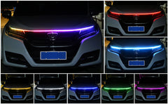 Car Hood LED Light Strip 5 Feet APP Control Multicolor Flexible Strip LED Daytime Running Lights for Hood