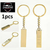 Fine Gold Bar Metal Keychain