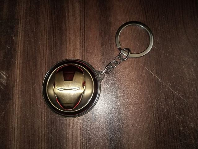 Circular metal spinner key tag