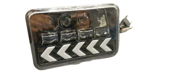 Jeep - Car LED Headlight Signal Style 6x4 Square Beam 75W Hi-Low With Indicator 1 Pc