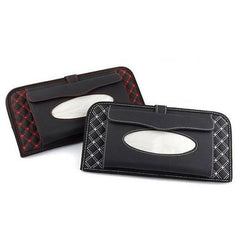 Leather Car Sun Visor CD Holder Clip Organizer Case