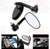 Motorycle Bar End Mirror Rear View Mirror Oval for Bikes Cafe racer