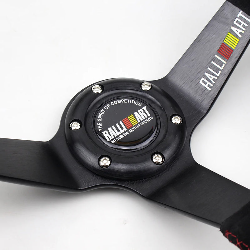 Rallyart PVC Leather Deep Dish Tuning Drift Sports Steering Wheel