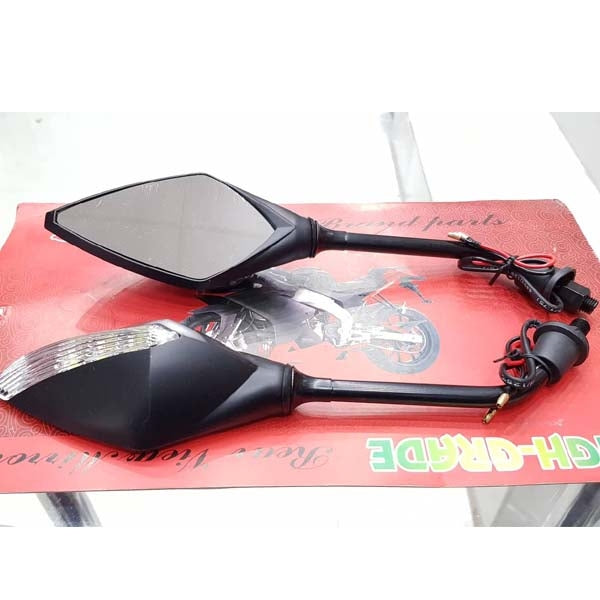 Side mirror with on sale indicator for bike