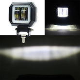 Square 1-Pc 40W Red Angel Eyes LED light offroad lighting Car & Bike