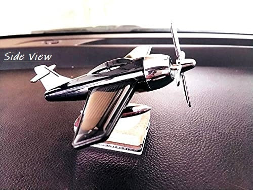 Stylish Solar Aeroplan Model Car Dashboard Air Freshener Perfume Black