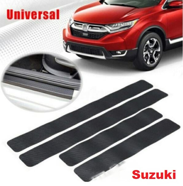 Universal Carbon Car Door Sills Stickers Tape Suzuki 4 Pcs Set