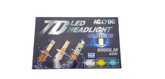 TD LED Headlight Lumiled AC-DC H4 H6 HS1 60Watts IP67 Hi - Low 6000LM