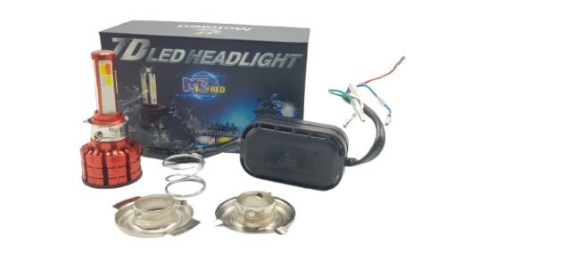 TD LED Headlight m3 Red H4 H6 HS1 45Watts IP67  Hi - Low 4500LM