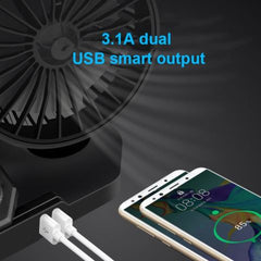 Universal 360 Degree Super Flexible Car Double Head Fan 12V-24V Dual With USB Charger