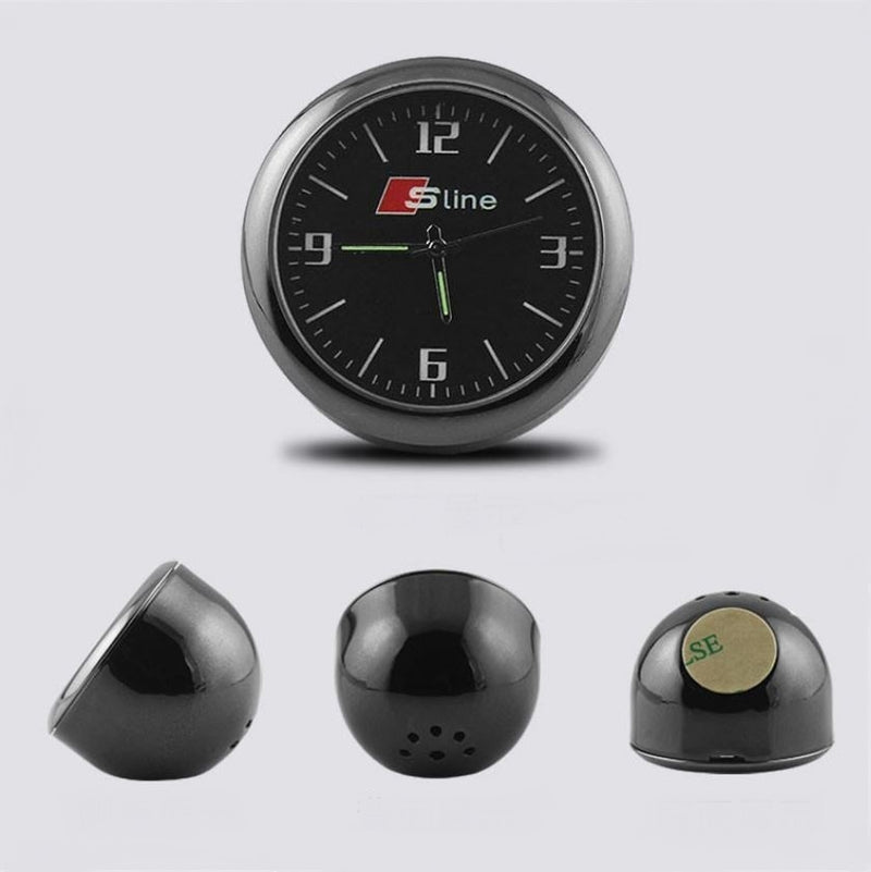 Universal Car Dashboard Clock Table Classic Shinny Small Round Analog Clock S Line