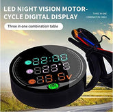 Digital Clock 4 In 1 With Voltmeter-Temperature Gauge Waterproof