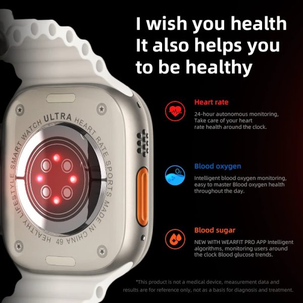 Ultra Smart Watch Series 8 49mm 1.99" HD Big Screen Men Women Smartwatch Magnetic Charging Bluetooth Call Watch