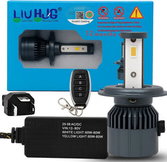 HJG M3 Mini 120W Dual Color Headlight LED Bulb With H4 Fitting 1 Pc