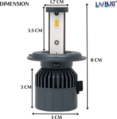 HJG M3 Mini 120W Dual Color Headlight LED Bulb With H4 Fitting 1 Pc