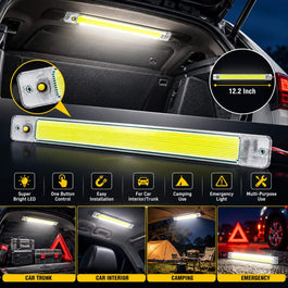 12V Ultra Bright COB LED Strip Dome Light for Car Interior, Trunk, Camping, Emergency & Mechanical Work E12 Model