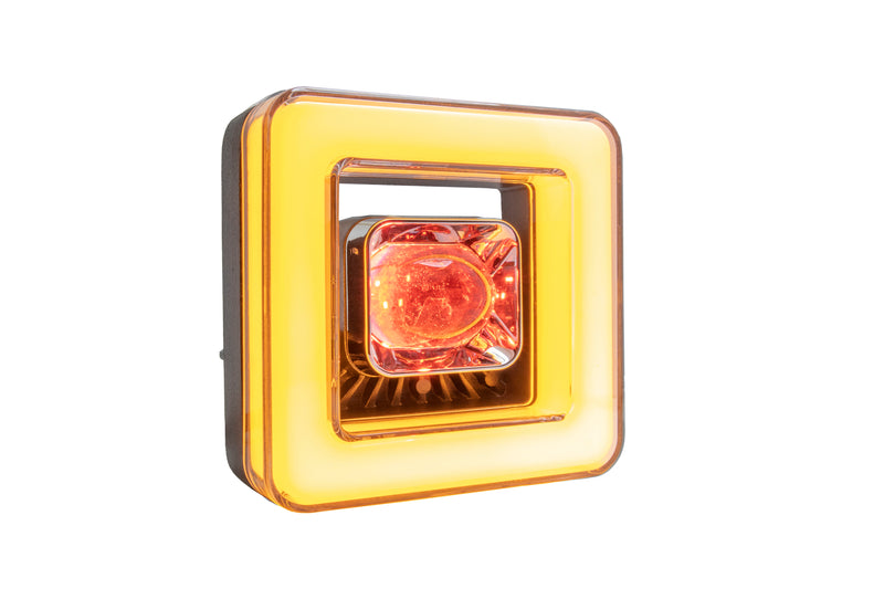 Universal Square Led Extralight 20w Red Demon Eye 4 Functions 1 Pc