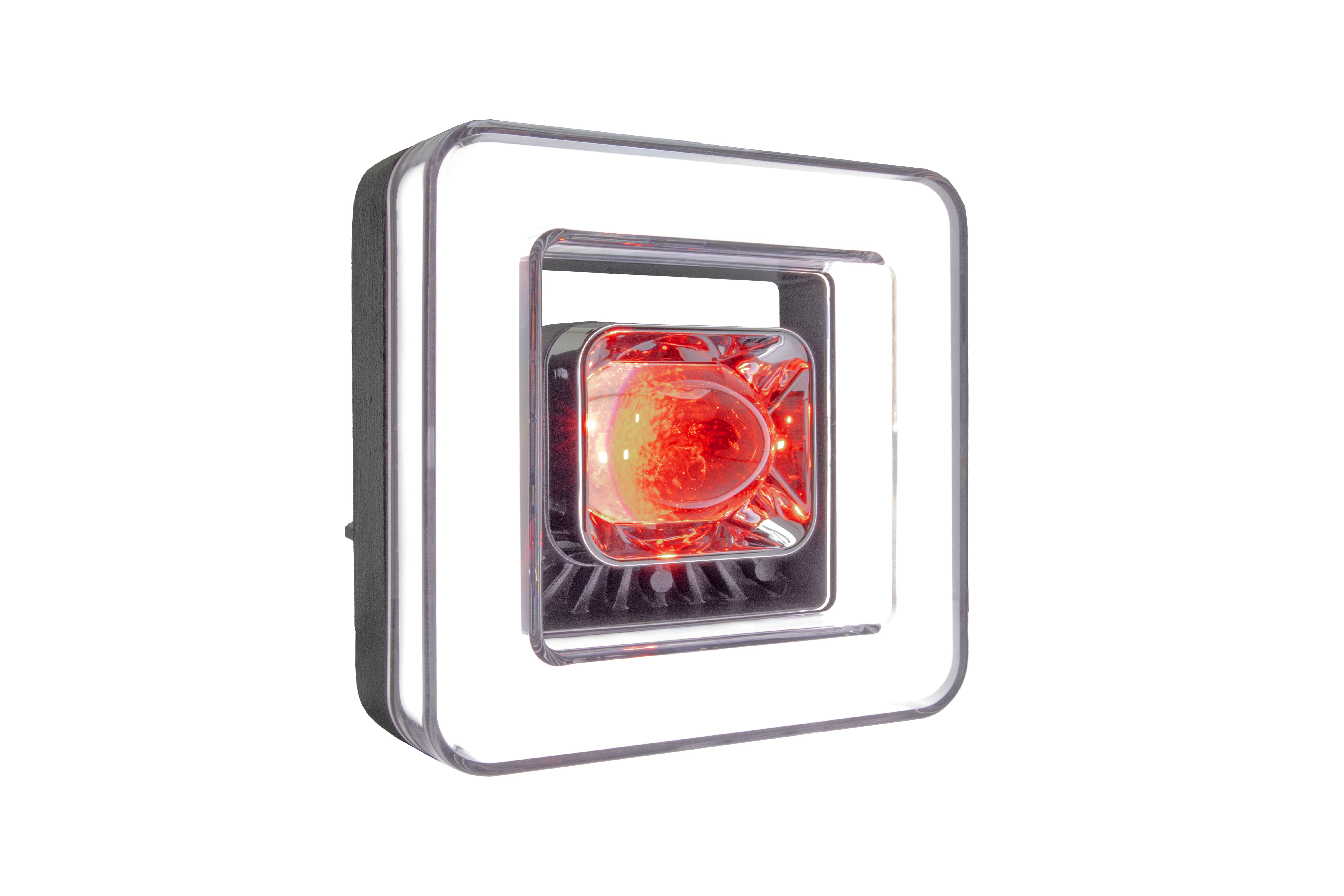 Universal Square Led Extralight 20w Red Devil Eye 4 Functions 1 Pc