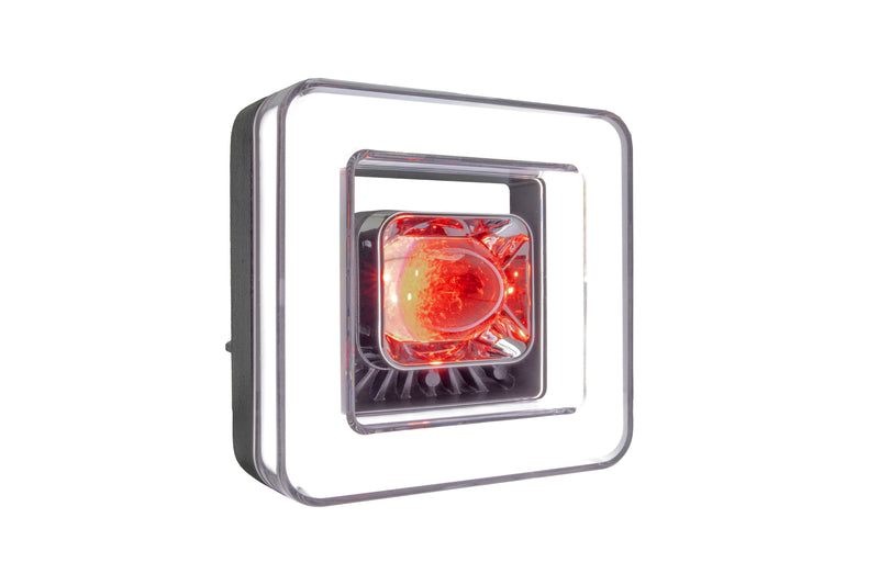 Universal Square Led Extralight 20w Red Demon Eye 4 Functions 1 Pc
