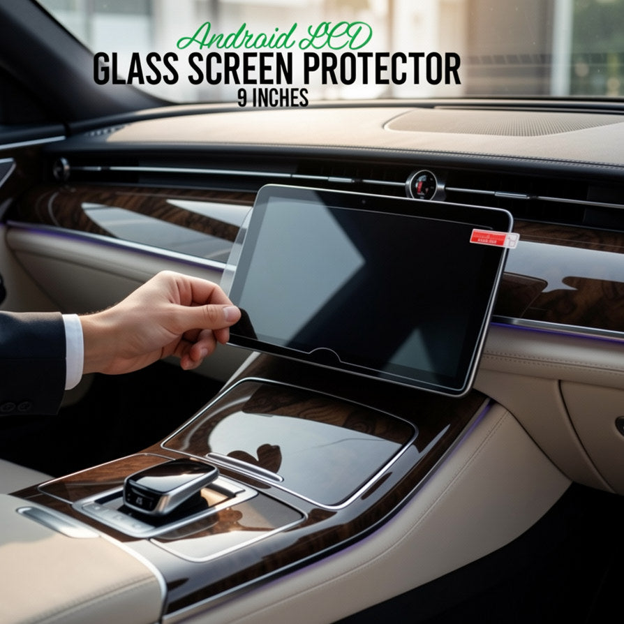 1 Pc 9 inch Transparent Car LCD Screen Glass Protector In Premium Quality